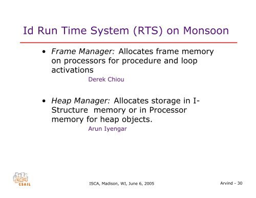 Dataflow: Passing the Token - Computation Structures Group - MIT