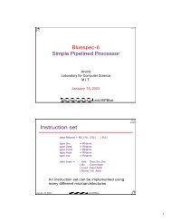 Bluespec-6 Simple Pipelined Processor Instruction set - MIT