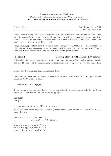 Problem Set 1 - Computation Structures Group - MIT