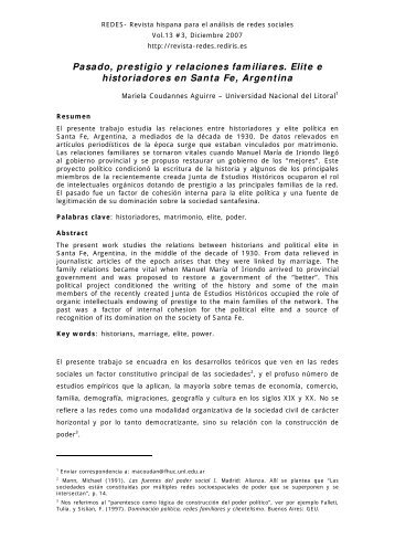 Pasado, prestigio y relaciones familiares. Elite e ... - Cultura Histórica