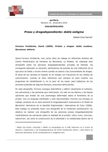 Preso y drogodependiente: doble estigma - Raco