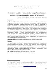 Relaciones sociales y trayectorias biográficas - Redes. Revista ...