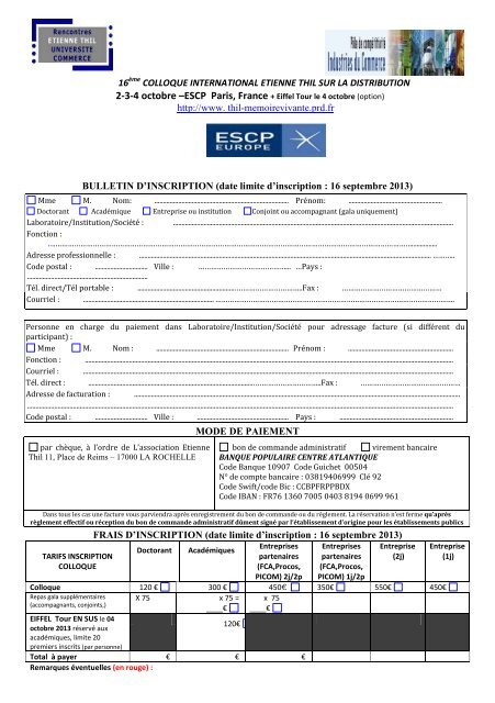 Bulletin inscription format pdf