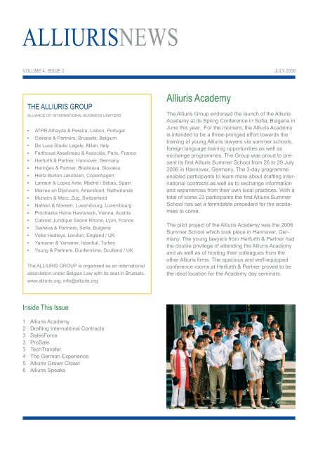 AlliurisNews 2006 02 Academy.indd