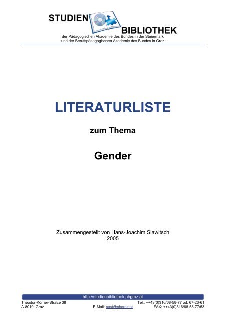 LITERATURLISTE - Pädagogische Hochschule Steiermark