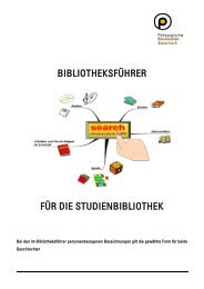 bibliotheksführer für die studienbibliothek - Pädagogische ...