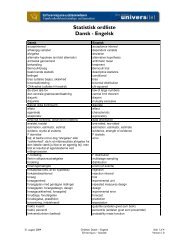 Statistisk ordliste Dansk - Engelsk