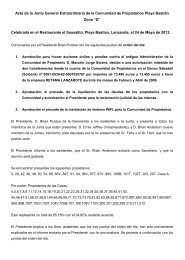 Acta de la Junta General Extraordinaria de la Comunidad de ...