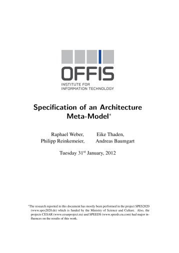 Specification of an Architecture Meta-Model - SPES 2020