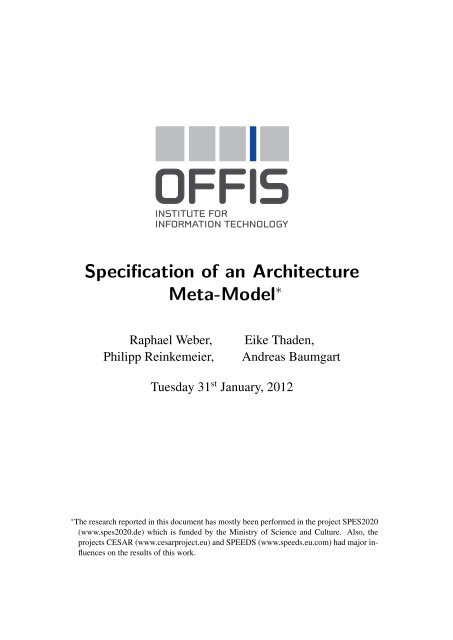 Specification of an Architecture Meta-Model - SPES 2020
