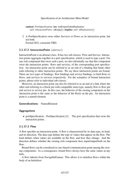 Specification of an Architecture Meta-Model - SPES 2020