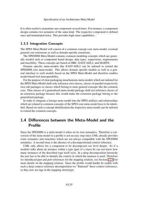 Specification of an Architecture Meta-Model - SPES 2020