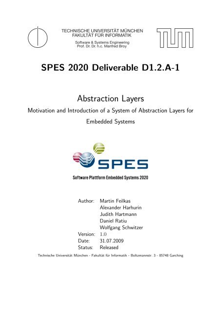 SPES 2020 Deliverable D1.2.A-1 Abstraction Layers