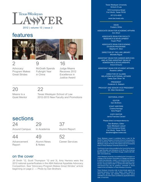 Fort Worth Business Press - Texas Wesleyan School of Law - Texas ...