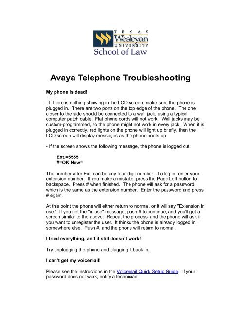Rozwiązywanie problemów z systemem telefonicznym Avaya