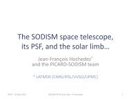 The SODISM space telescope, its PSF, and the solar limb - Cnes