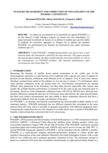 IN FLIGHT MEASUREMENT AND CORRECTION OF NON ...