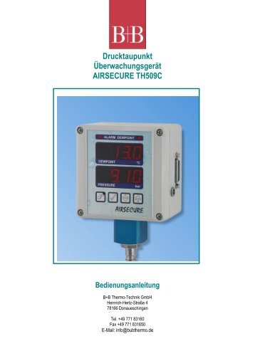 Drucktaupunkt Überwachungsgerät ... - Temperatur-Shop