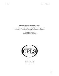 Sharing Stories, Linking Lives: Literacy Practices Among ... - CPLS