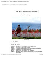 Student choice and assessment in French 10