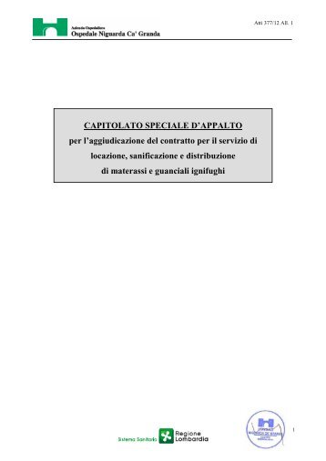 CSA materassi def.pdf - Ospedale Niguarda Cà Granda