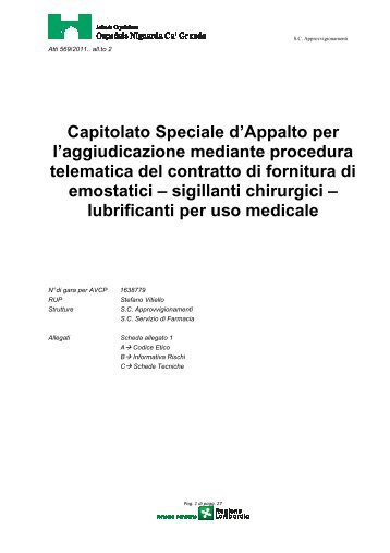 CSA emostatici .pdf - Ospedale Niguarda Cà Granda