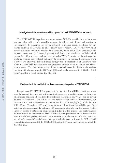 Etude de bruit de fond induit par les muons dans l'expérience ...