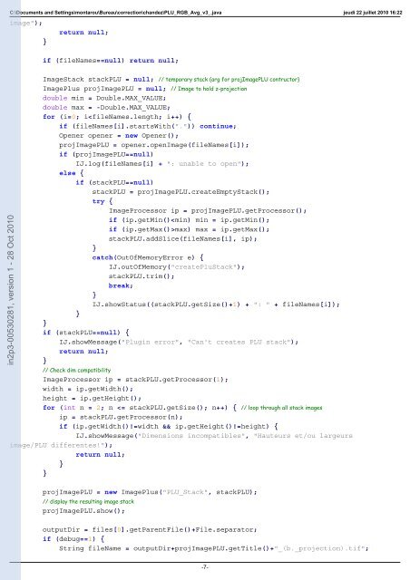 Analyse avec le logiciel imagej d'un lot d'images en microscopie par ...