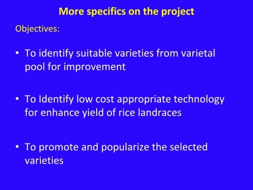 Participatory Crop Improvement of rice landraces – An experience ...