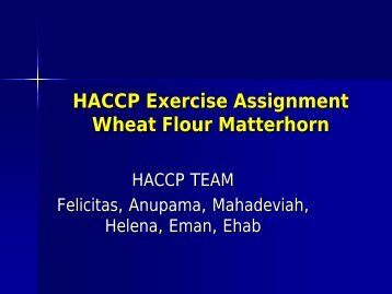 HACCP Exercise Assignment Wheat Flour Matterhorn