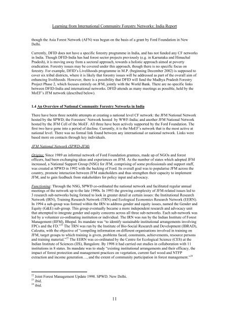 Snapshots of International Community Forestry Networks: Country ...