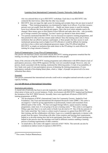 Snapshots of International Community Forestry Networks: Country ...