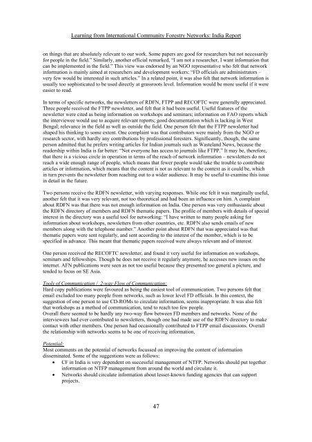 Snapshots of International Community Forestry Networks: Country ...