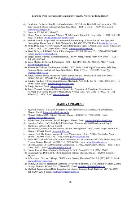 Snapshots of International Community Forestry Networks: Country ...