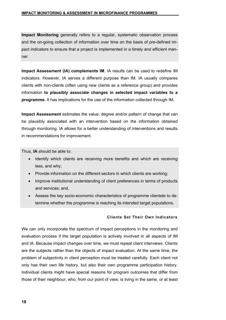 Guidelines for Impact Monitoring & Assessment in Microfinance ...