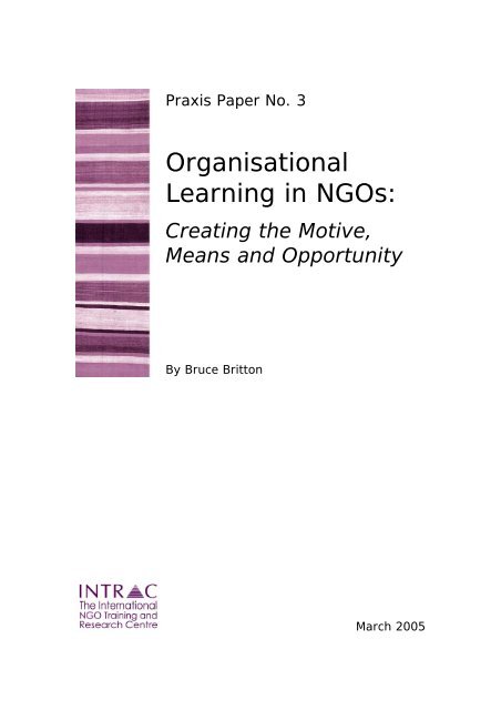 Organisational Learning Discussion Paper - Are you looking for one ...