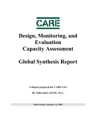 Design, Monitoring, and Evaluation – Capacity Assessment