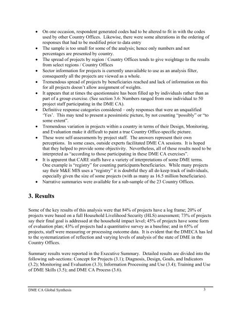 Design, Monitoring, and Evaluation – Capacity Assessment