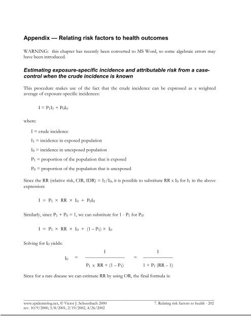 Fundamentals of epidemiology - an evolving text - Are you looking ...