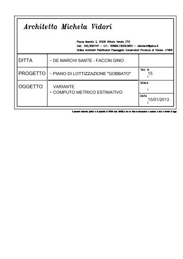 TAV.15 Computo metrico estimativo - Comune di Ponzano Veneto