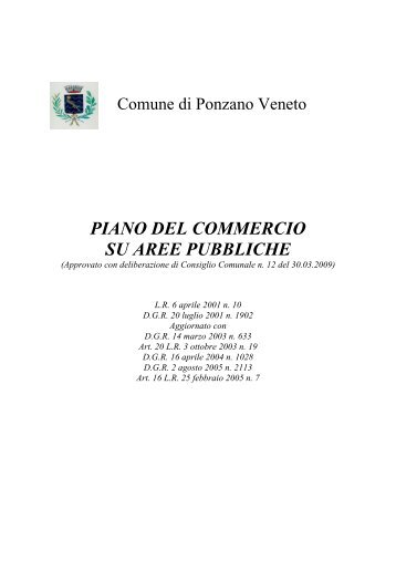 piano del commercio su aree pubbliche - Comune di Ponzano Veneto