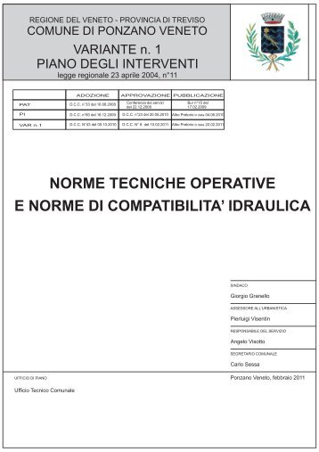 Norme Tecniche Operative - Comune di Ponzano Veneto