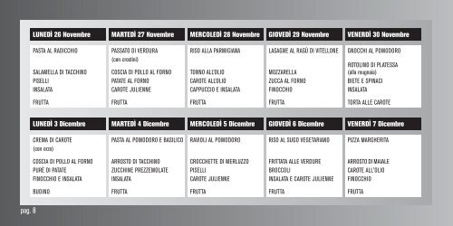 Menu della mensa scolastica per le scuole primarie e per l'a. s. 2012 ...