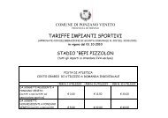 TARIFFE IMPIANTI SPORTIVI - Comune di Ponzano Veneto