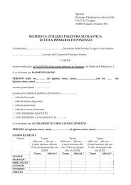 Palestra scuola primaria di Ponzano - Modulo richiesta - Comune di ...