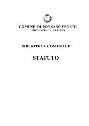 Statuto Biblioteca - Comune di Ponzano Veneto