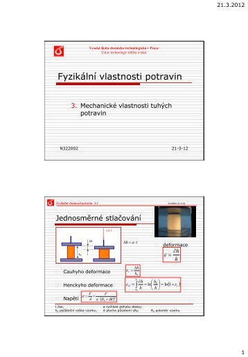 Fyzikální vlastnosti potravin - Vysoká škola chemicko-technologická ...