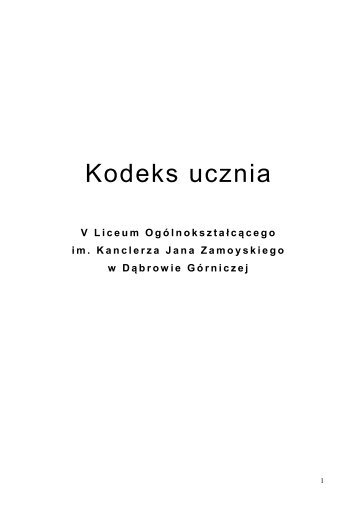 Kodeks ucznia - V LO Zamoyski