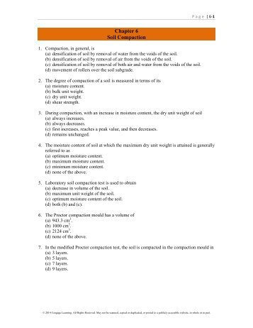 Chapter 6 Soil Compaction - Cengage Learning