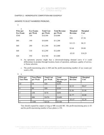 chapter 11 - monopolistic competition and oligopoly - Cengage ...